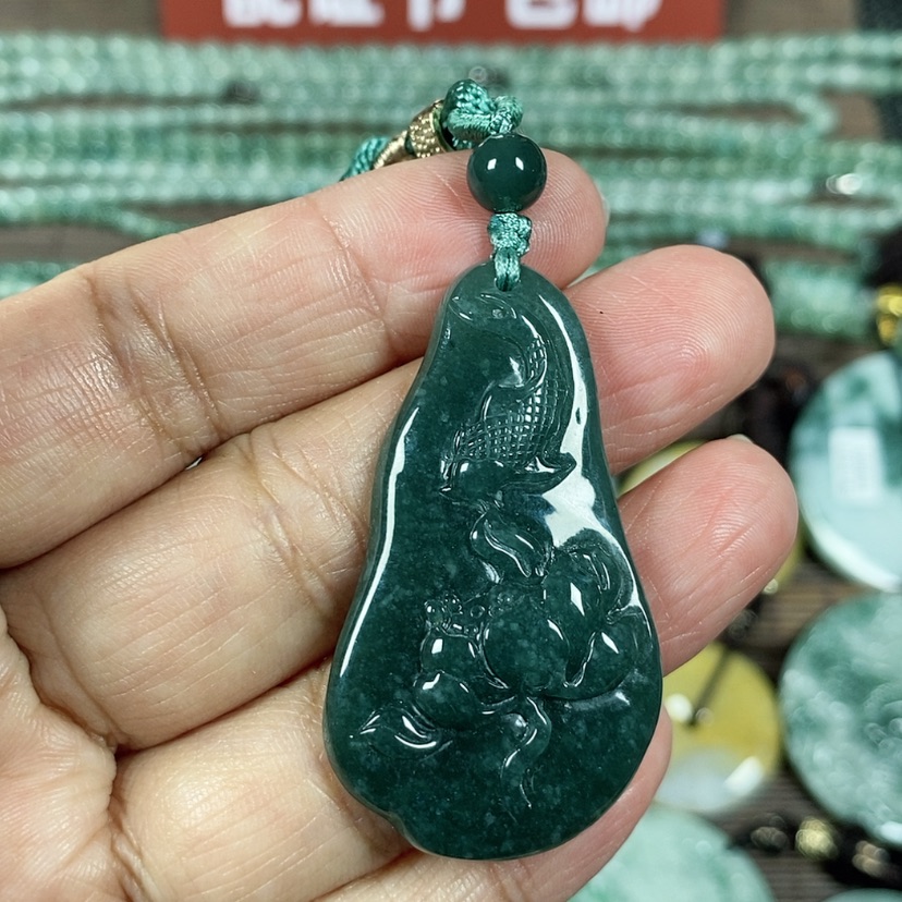 【闪购商品】翡翠颈饰未镶嵌玉吊坠翡翠玉连连有鱼连年有余