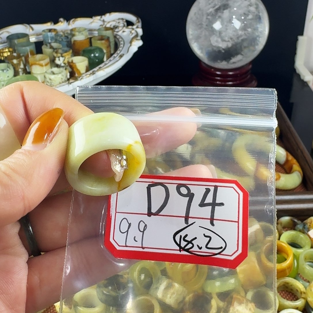 ~***娇蛇纹石玉合金戒指