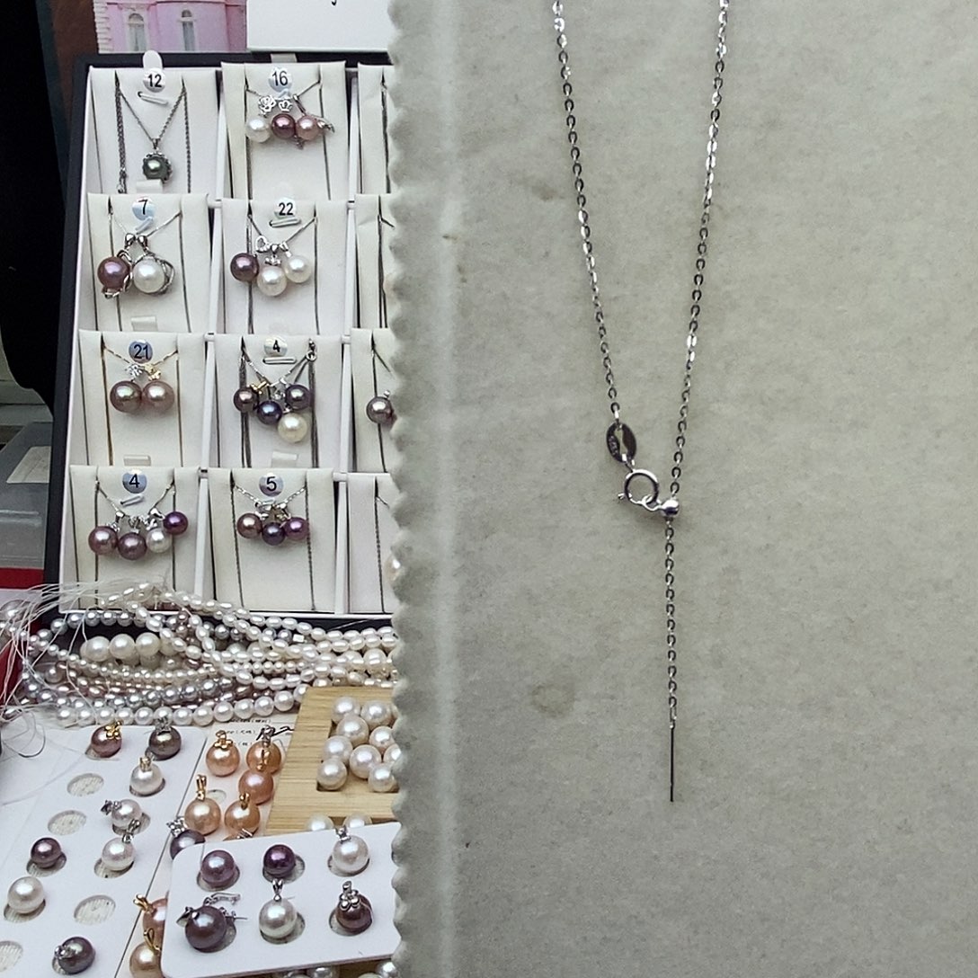 淡水珍珠银S925镶嵌项链