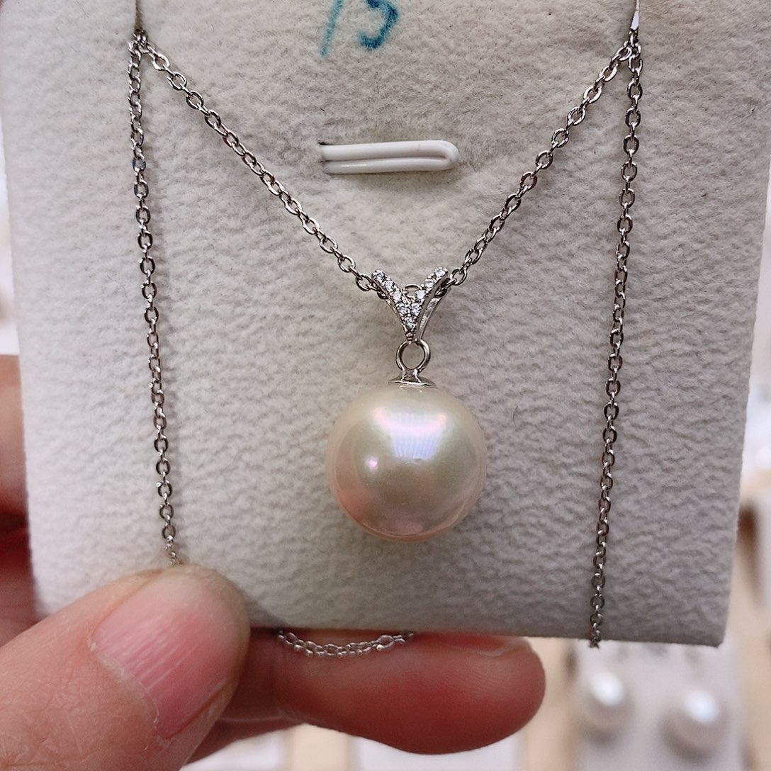 颈饰银S925镶嵌淡水珍珠