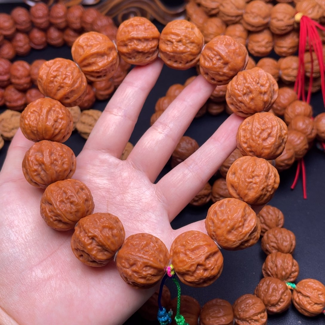 文玩核桃手串肉筋磨盘手持