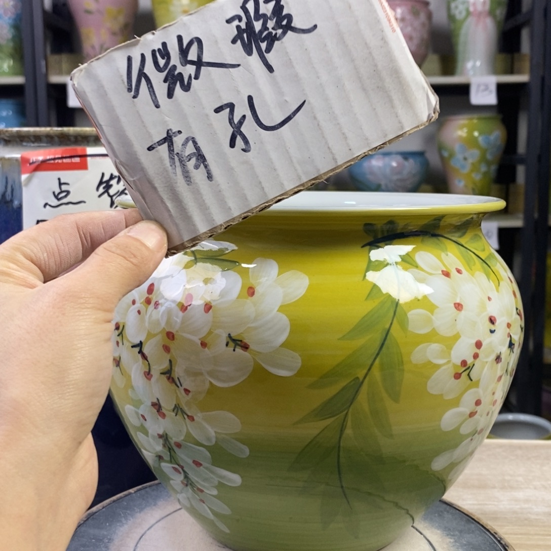 景德镇手工手绘陶瓷花盆