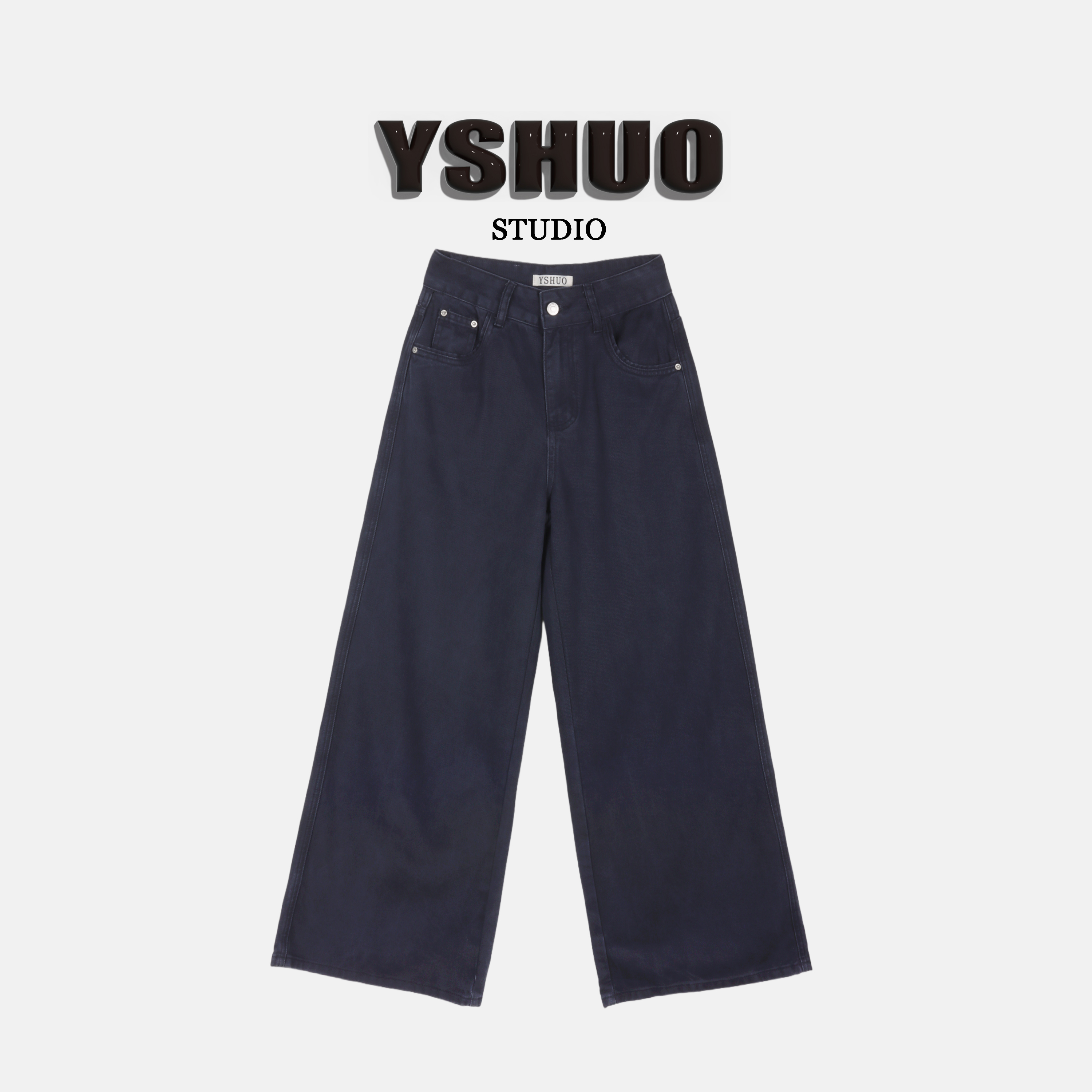 【老钱记】复古水洗直筒裤宽松百搭高腰显瘦松弛感牛仔裤N2592