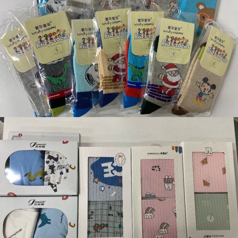 卡通春秋中长筒童袜