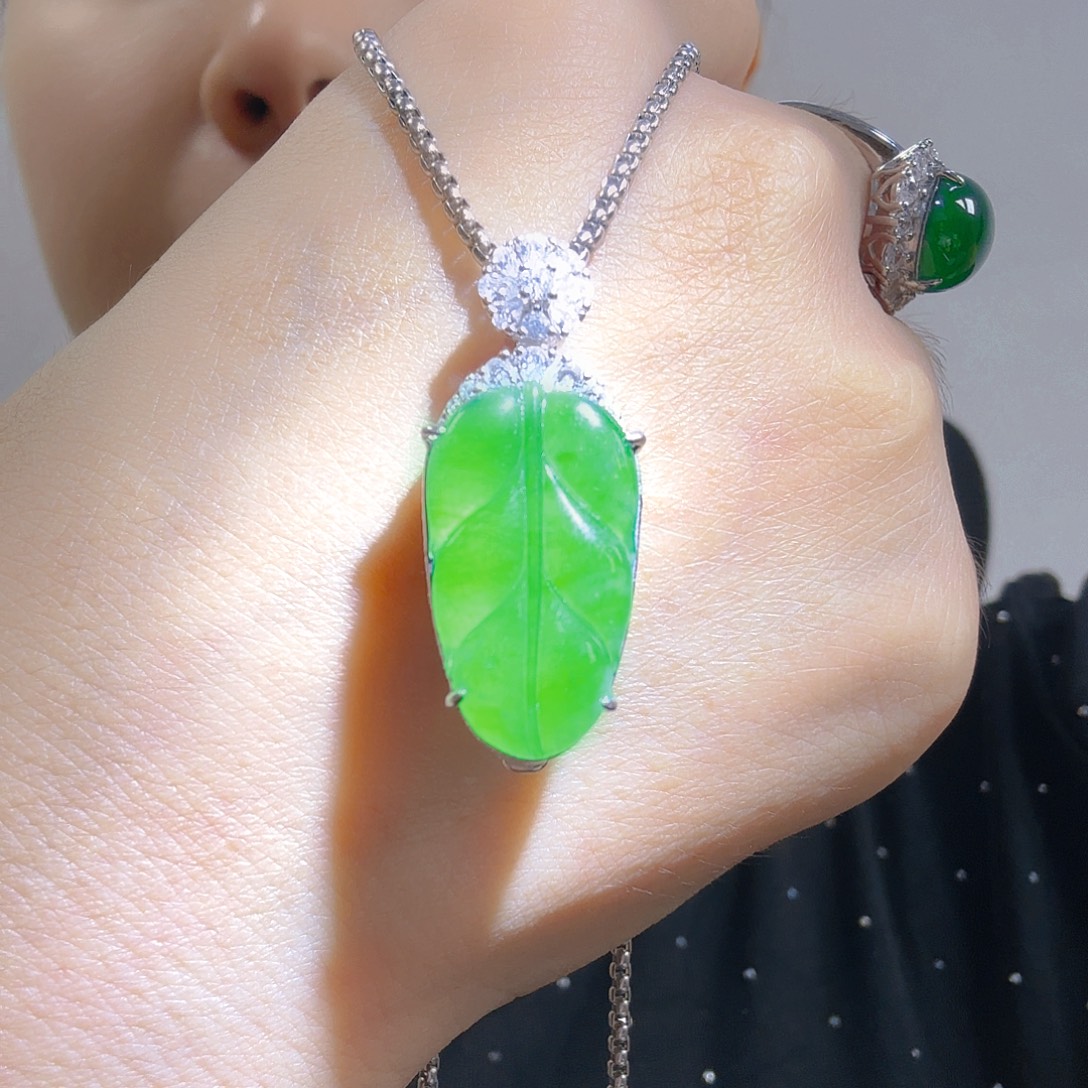 翡翠银S925镶嵌吊坠(不含链)