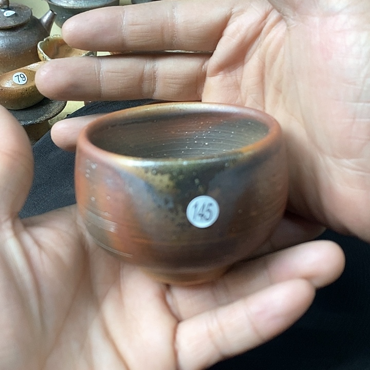 杯手工粗陶、柴烧茶器