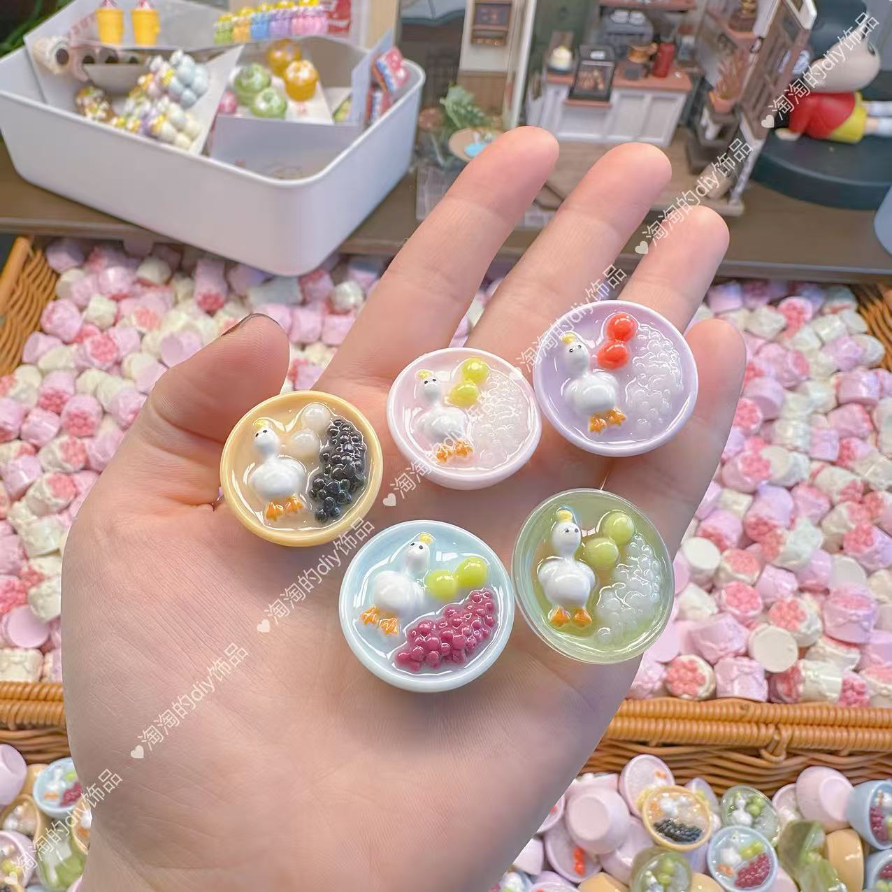 【淘妈定制--鸭鸭】仿真树脂玩具手工diy饰品可爱配件