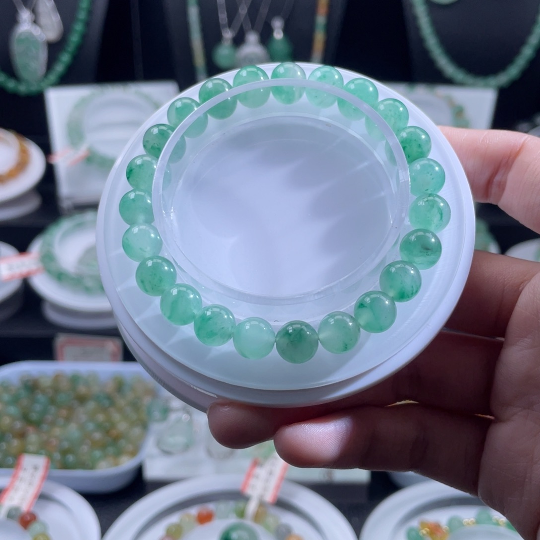 石英质玉（非洲翠）未镶嵌手串