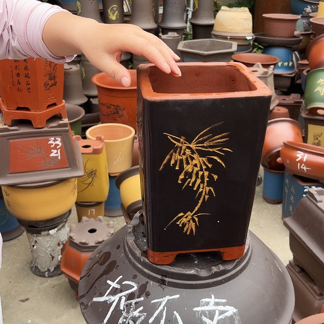 17黑四方花盆花盆花盆