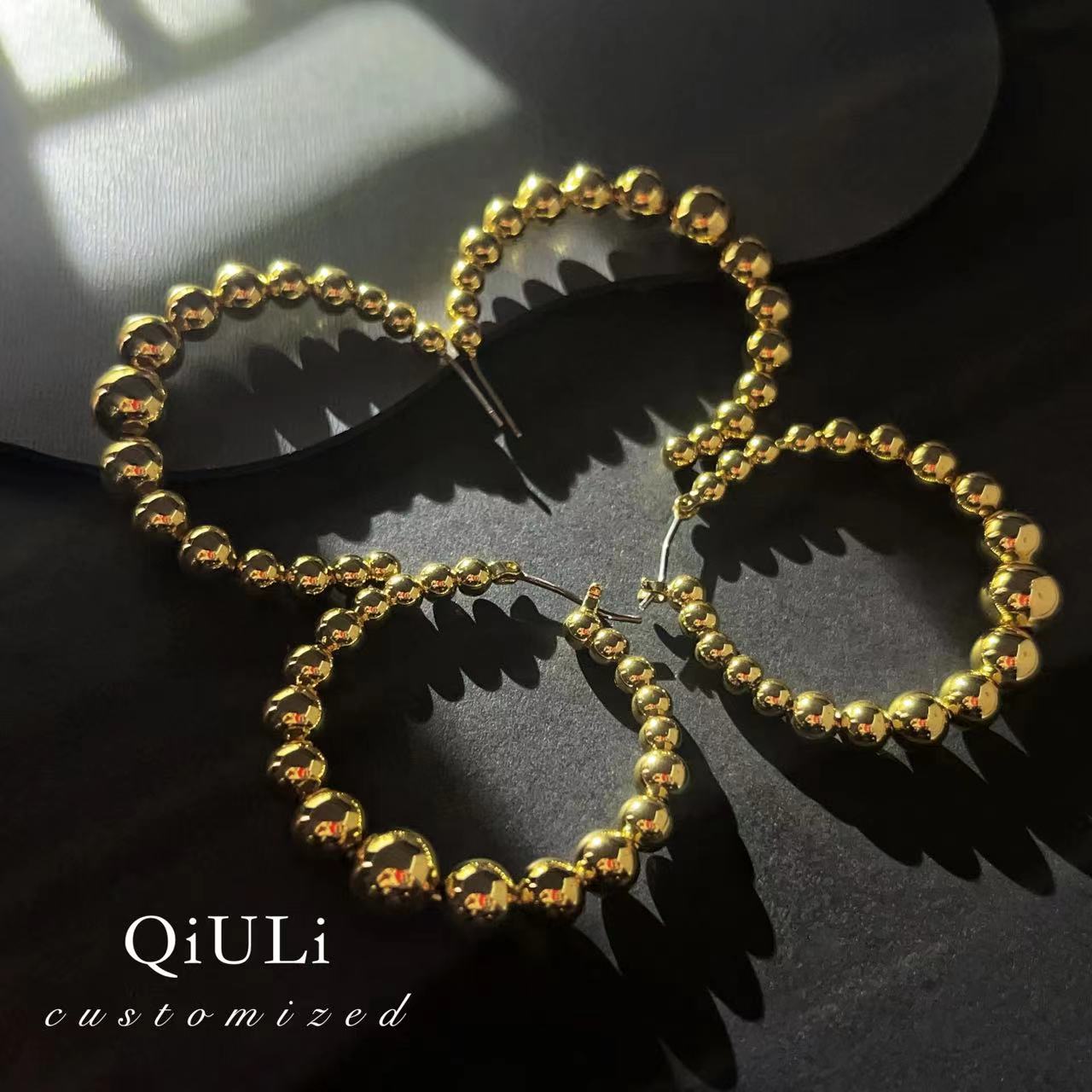 合金耳饰 QIU LI · 中古风！简洁欧美耳钉耳环 1h2948