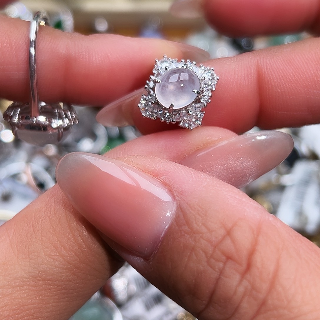 翡翠银S925镶嵌戒指