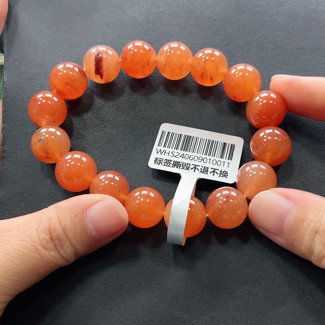 正***光石英质玉（非洲翠）未镶嵌手链唐唐13.3