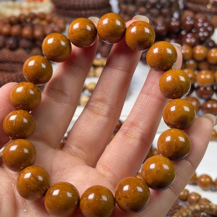 紫金鼠手串13尺寸紫金鼠光珠（多棕线和反油）