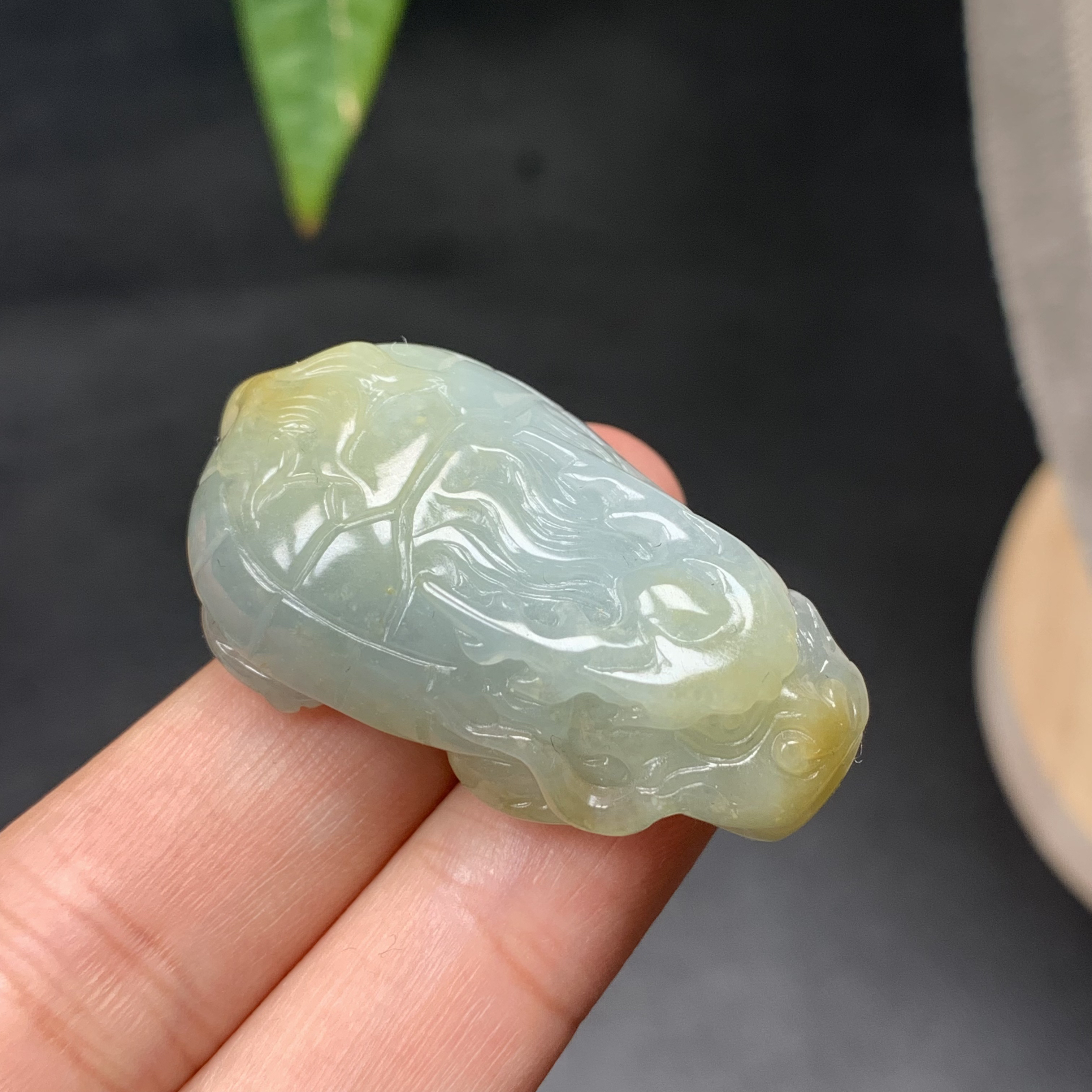 天然缅甸A货俏色龙龟 可做吊坠