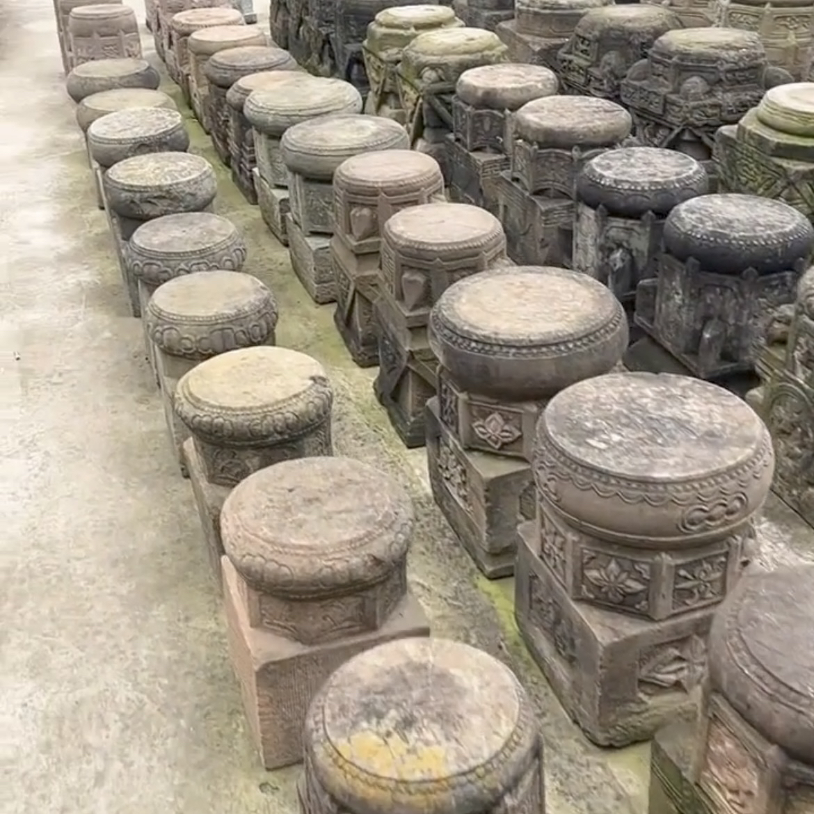 四川民俗老物件雕刻狮子全手工花盆底座庭院装饰摆件流水摆件石墩