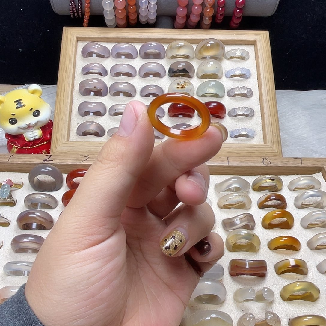 玛瑙/玉髓合金戒指A02港19不退换
