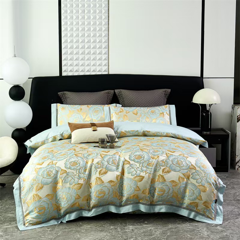 （2025新款）玫瑰恋人-7D浮雕镂空全棉高精密定制四件套（M863）