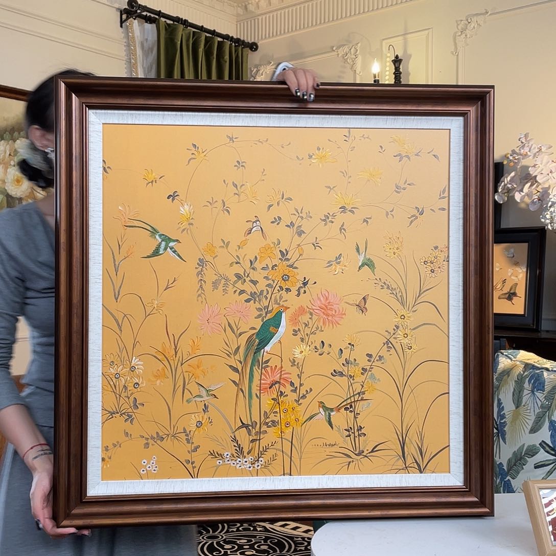 横款80*80方形客厅餐厅中古复古