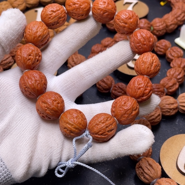 手串文玩核桃亮红皮小光头19