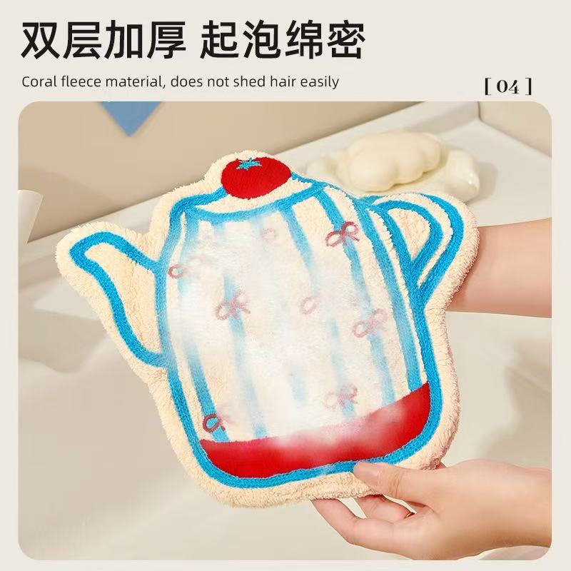 厨房擦手巾挂式可爱吸水速干加厚毛巾家用厨房专用抹布厨房擦手巾