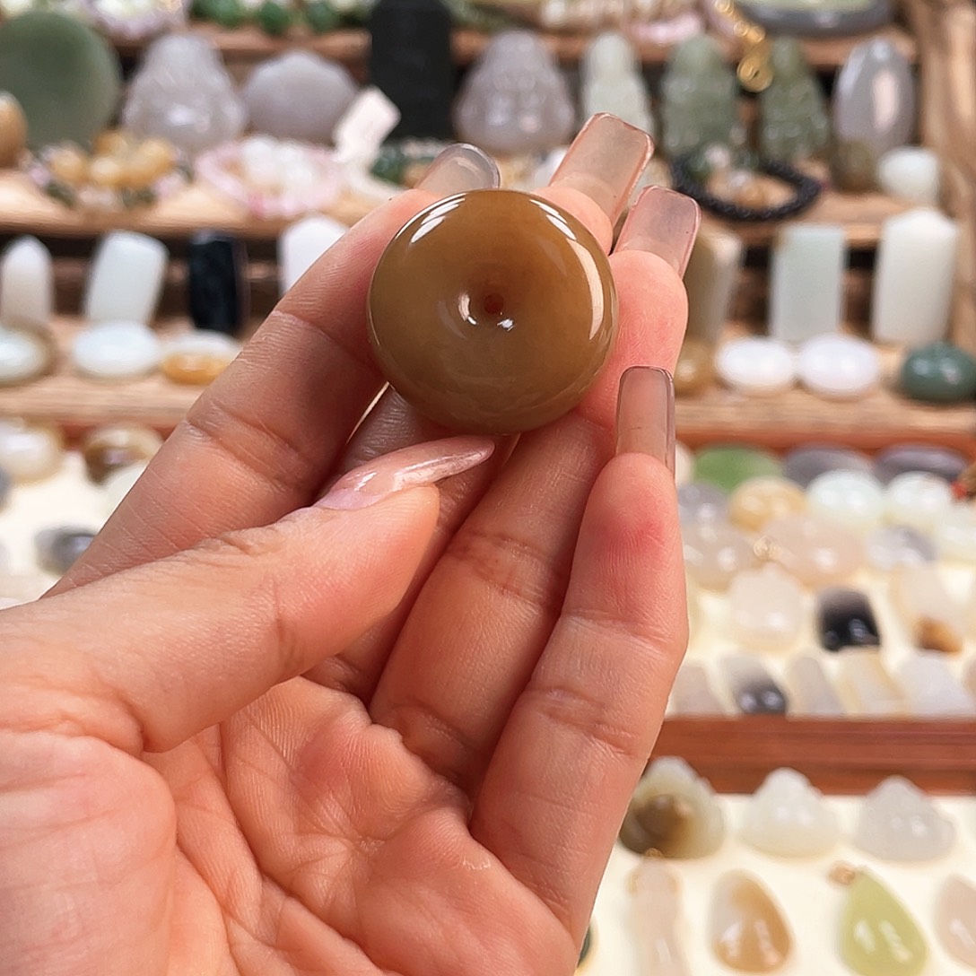 思***沉吊坠(不含链)18K金镶嵌和田玉
