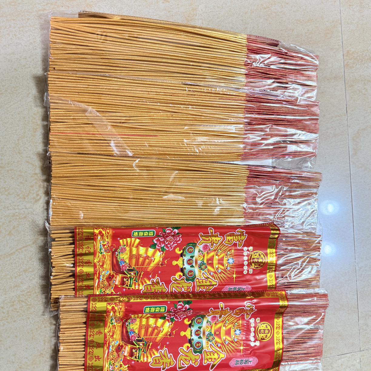 潮汕地区拜神拜神无字卷钱香上香红色供佛家里拜佛烧香家用2包