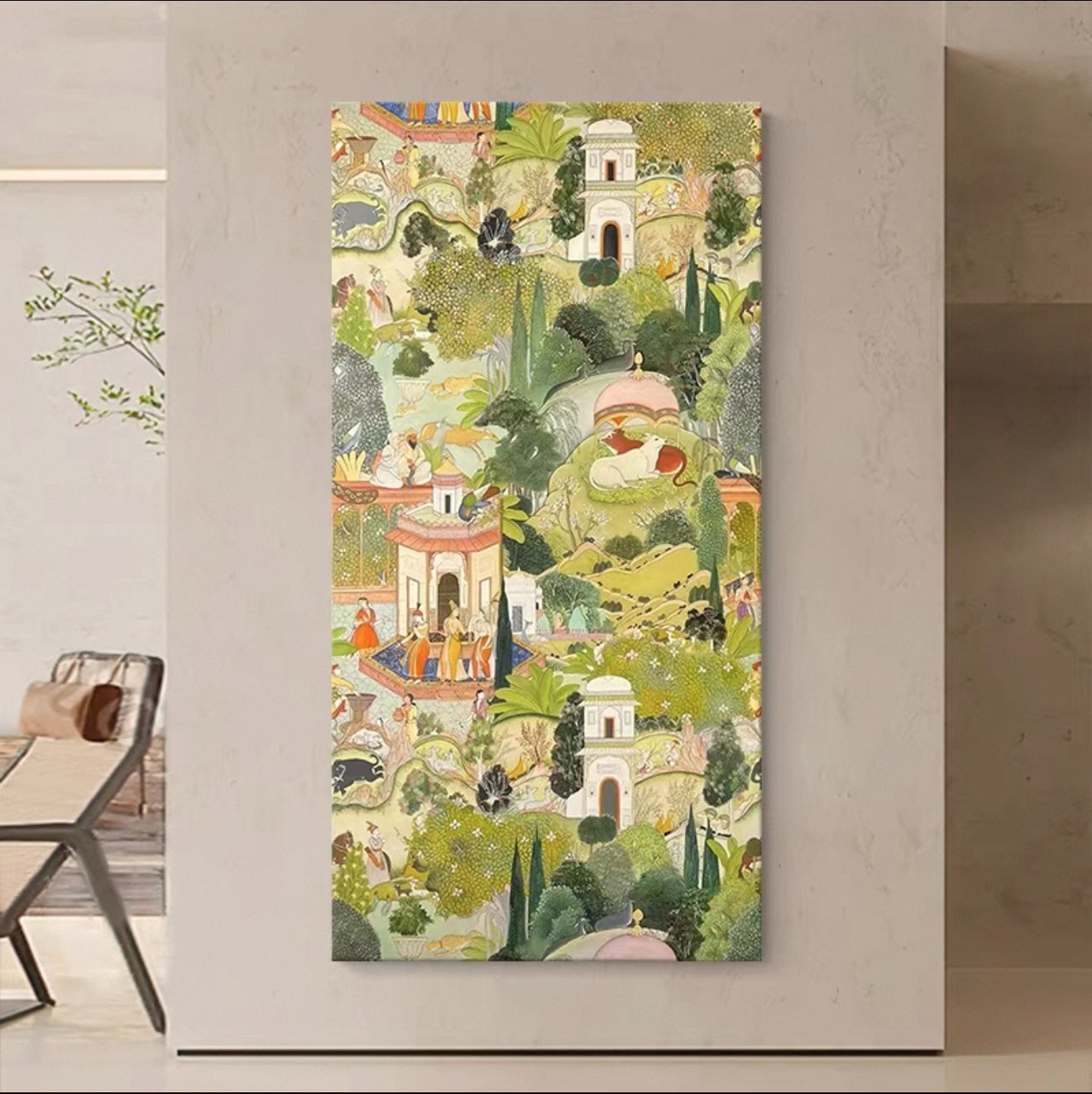 手绘风玄幻挂画复古轻奢高级感美式玄关走廊过道装饰画