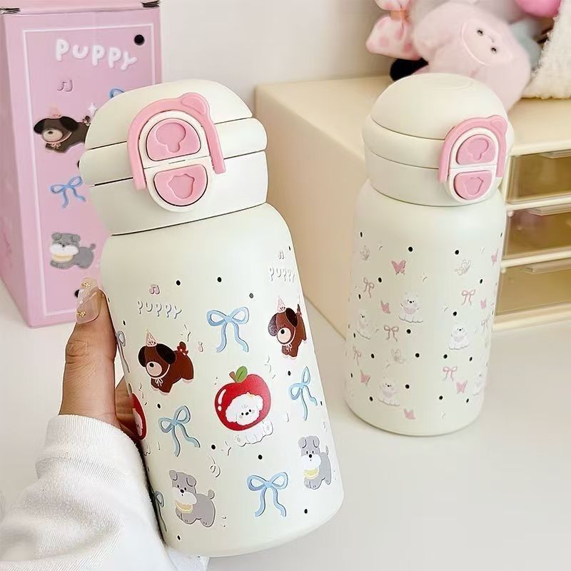 保温杯新款ins高颜值不锈钢学生吸管双饮便携防摔水杯学生创意