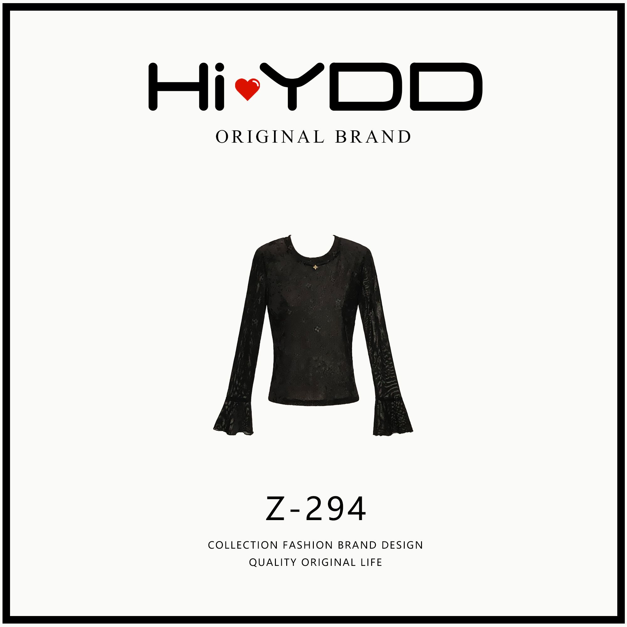 YDD•「Z-294」秋装纯欲风设计感V领蕾丝修身性感内搭上衣XZ-8588