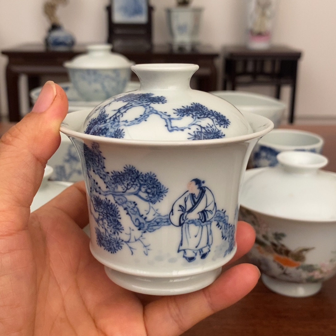 沅***沅宋意墨韵文人雅器盖碗