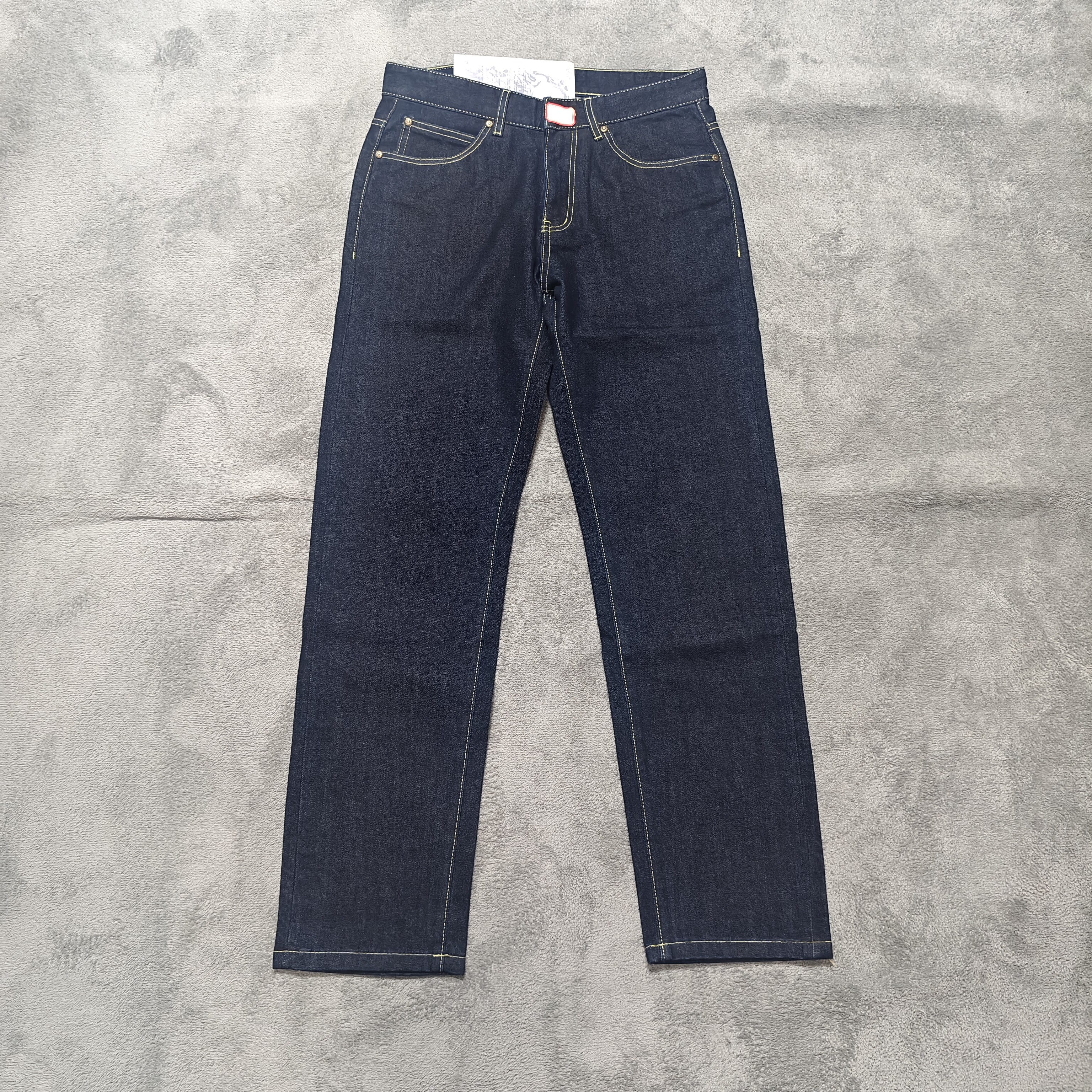 741深蓝四季款无弹标准直筒牛仔裤