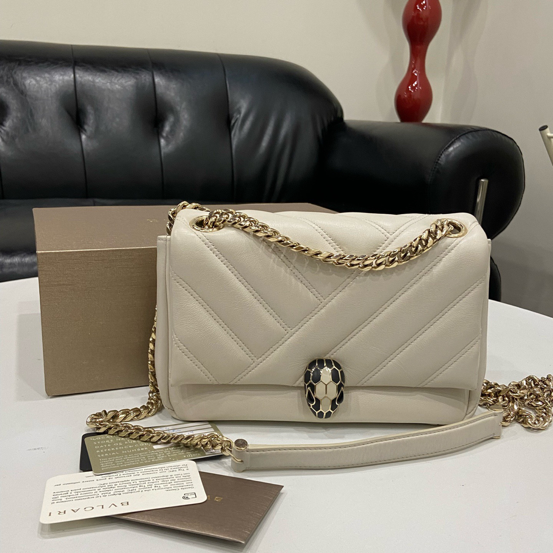 95新 BVLGARI/宝格丽 奶昔白云朵单肩斜挎包