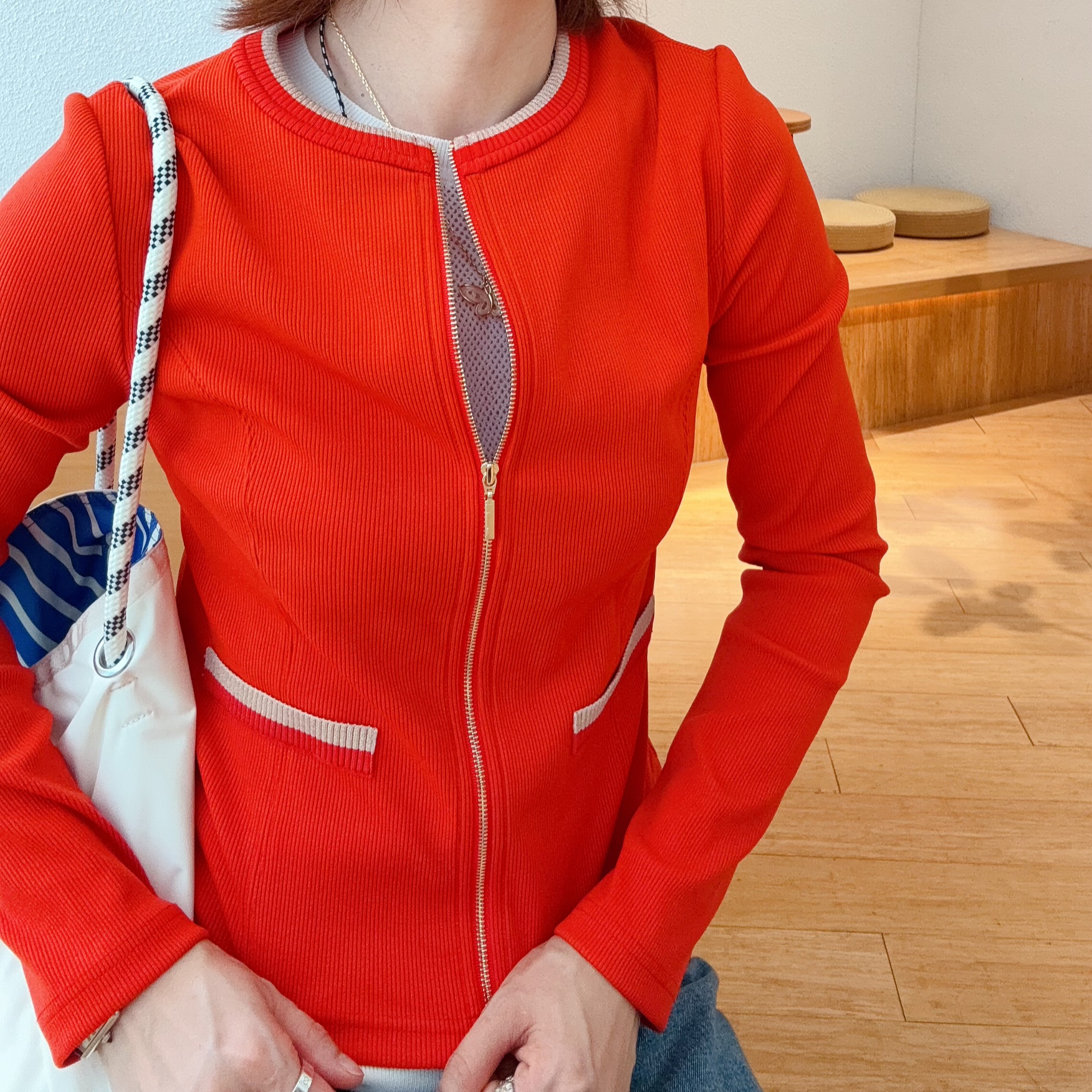 AMASS/阿玛施新款小众出游修身长袖时尚休闲针织开衫540023