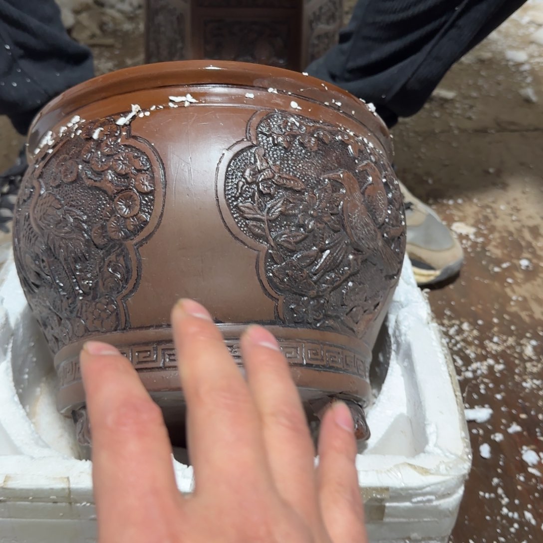 紫砂花盆口径25高度19