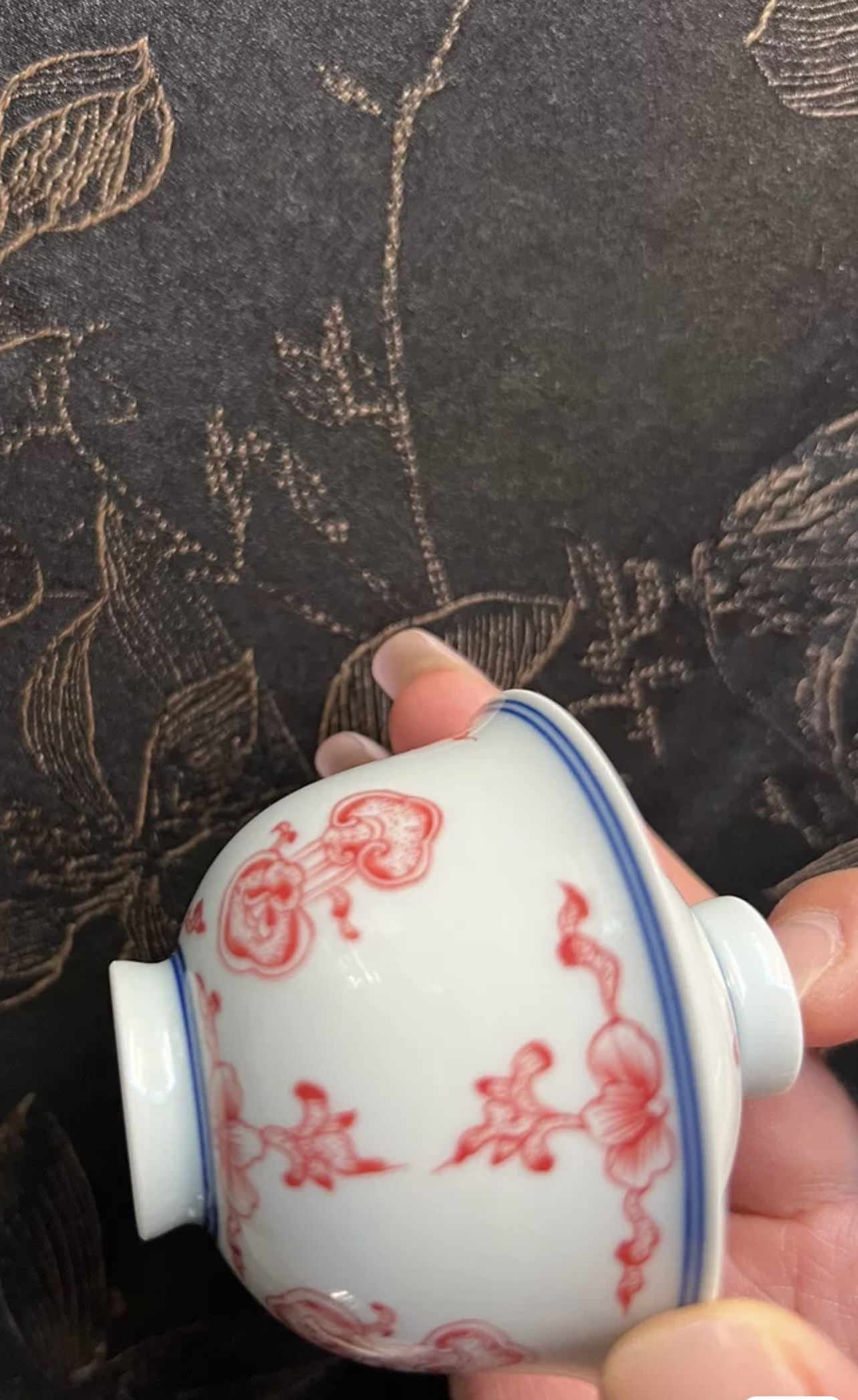 青花釉下红盖碗50cc