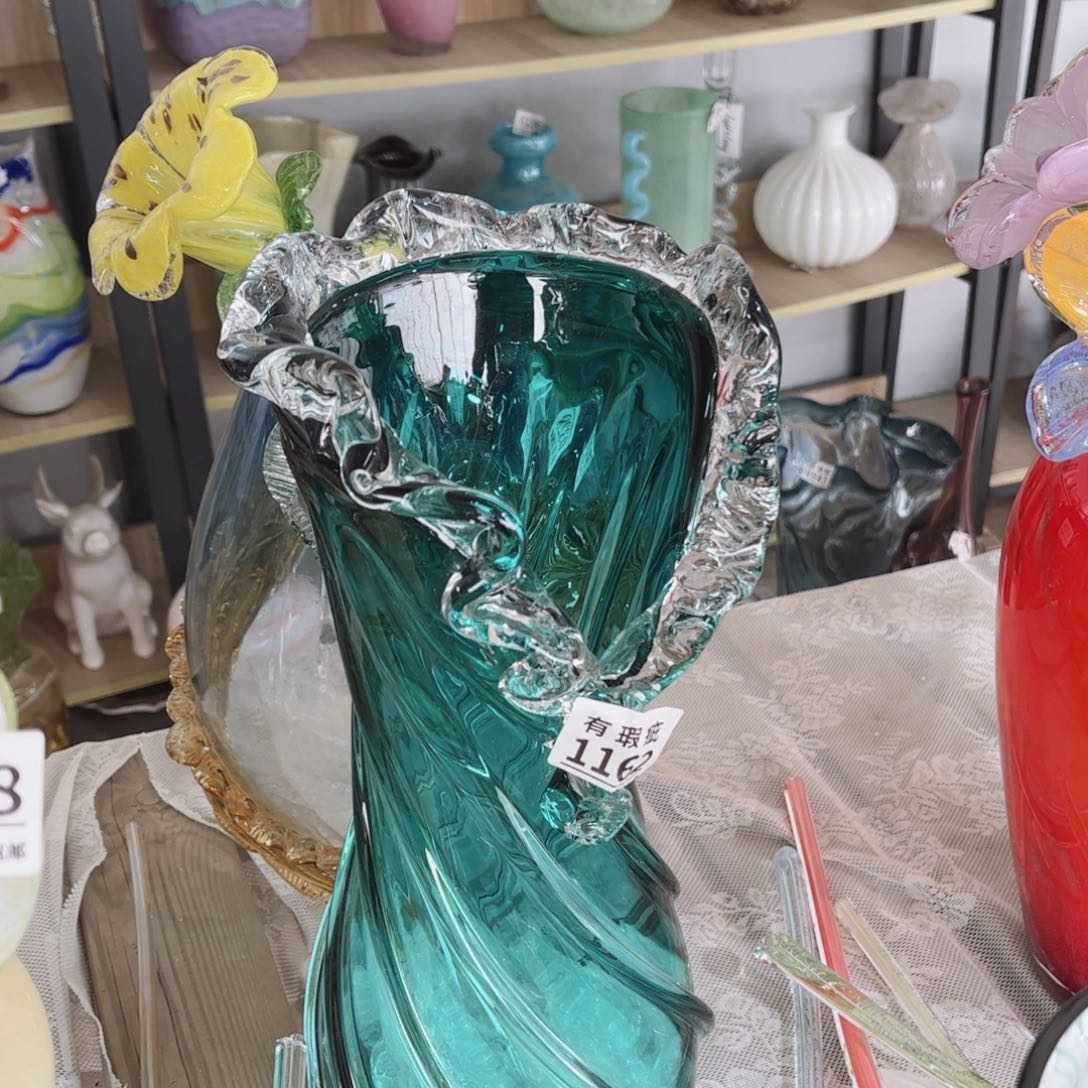 琉璃1162磨痕微瑕 花瓶摆件高39