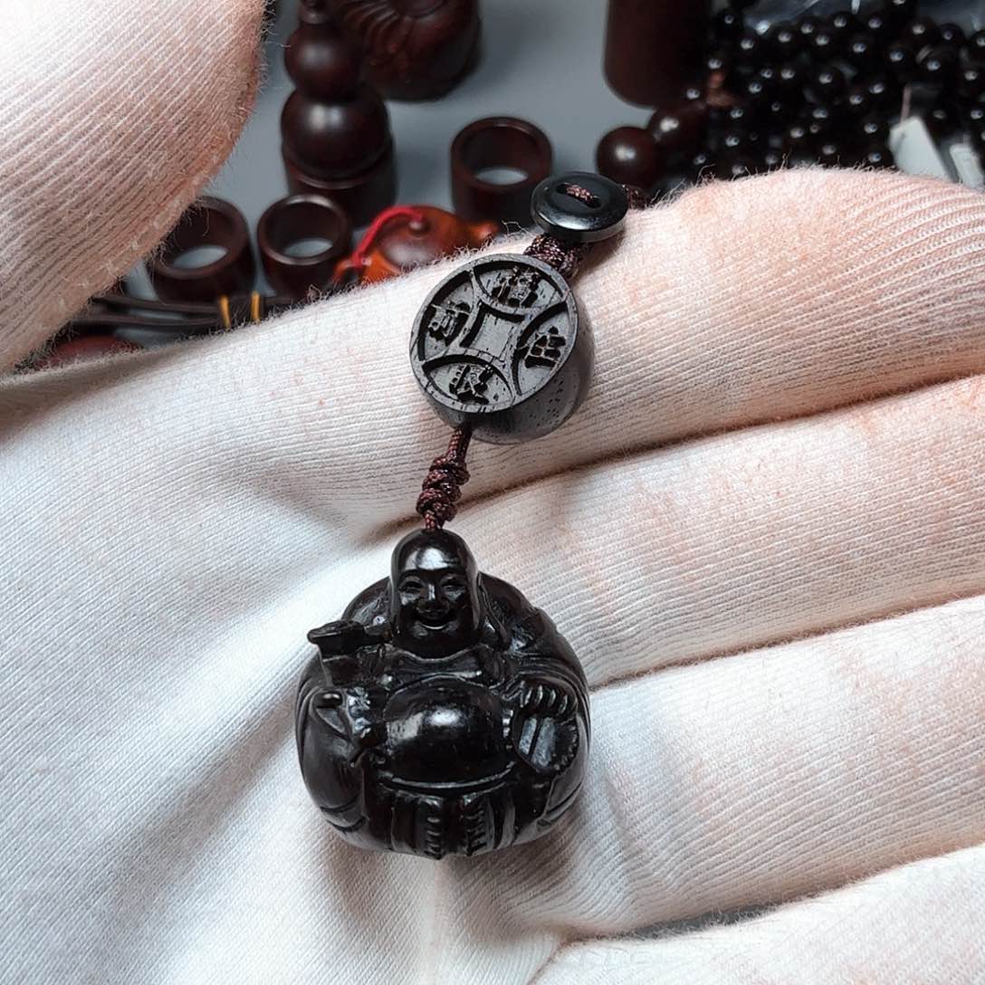 小叶紫檀手串/手链弥勒佛挂件