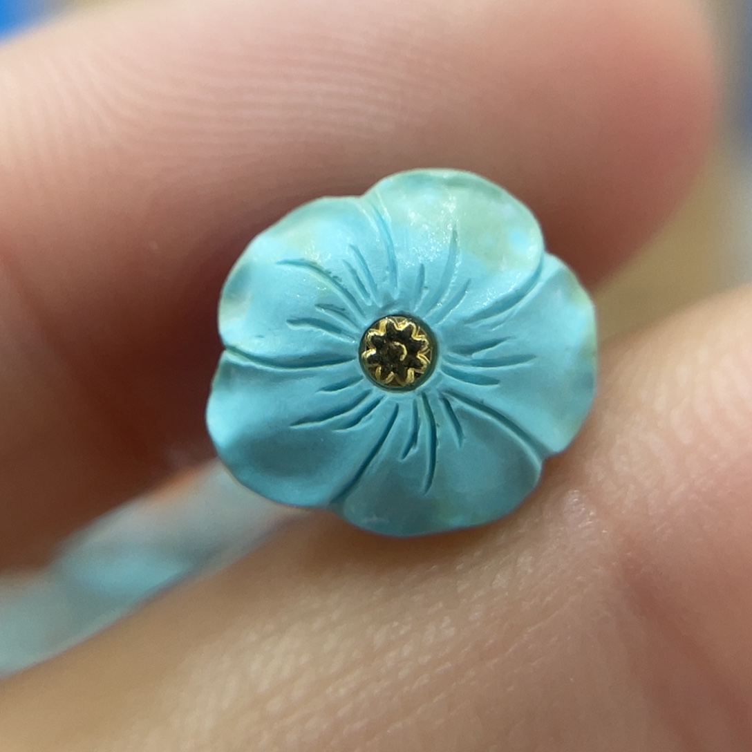 绿松石18K金镶嵌珠宝奇石