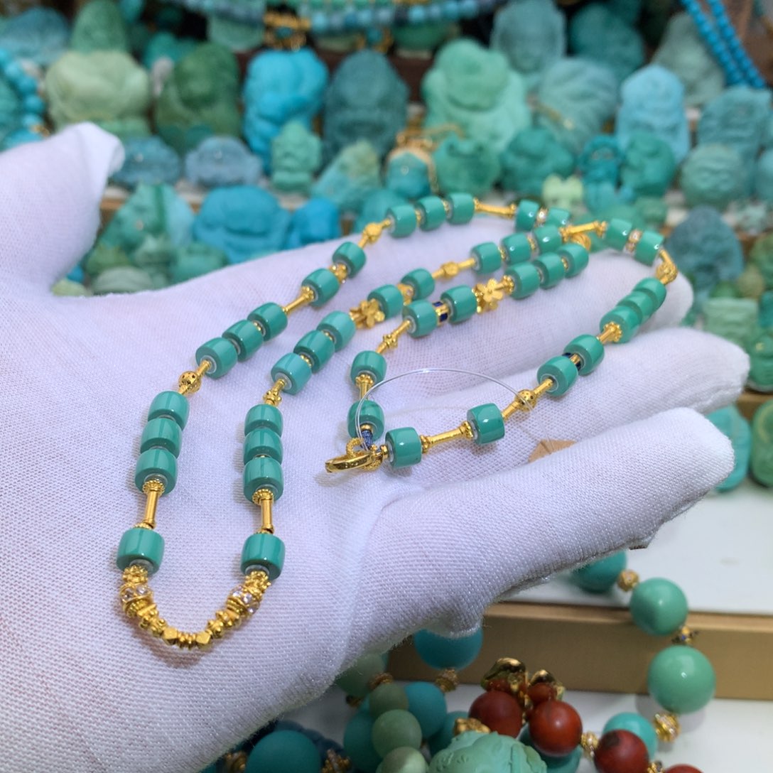 绿松石18K金镶嵌手链