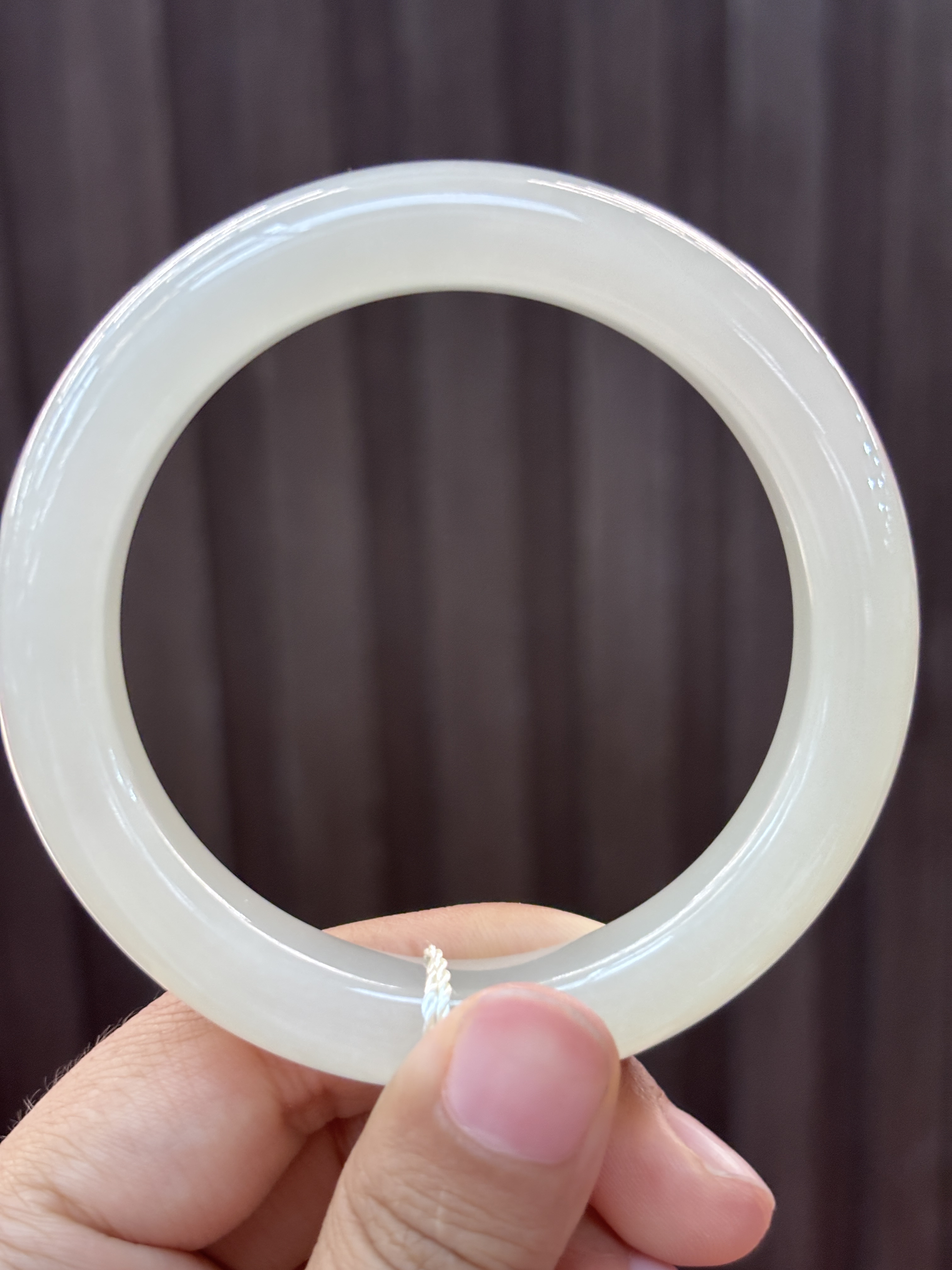 061914WB 和田玉青海料手镯58圈口 多样性发其一