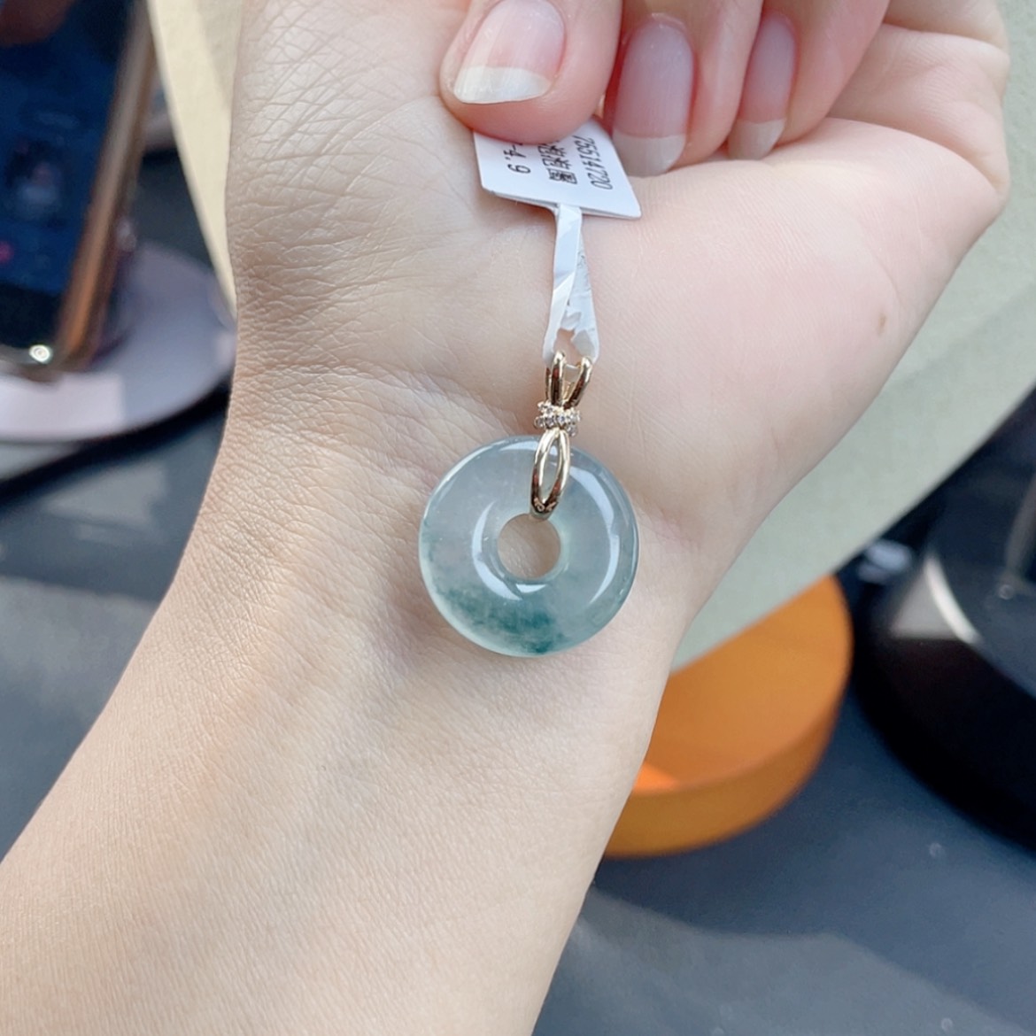 【闪购商品】翡翠颈饰18K金镶嵌61号 牛仔蓝