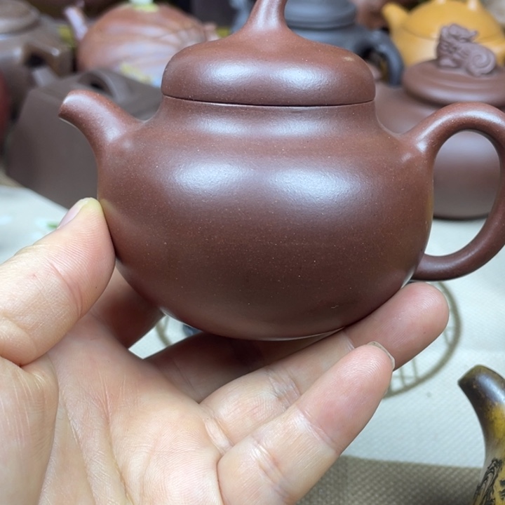 紫砂茶壶紫砂壶紫泥茄瓜160cc