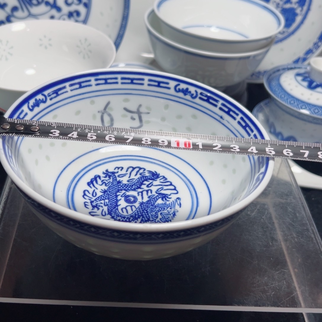 碗青花玲珑6寸小面碗