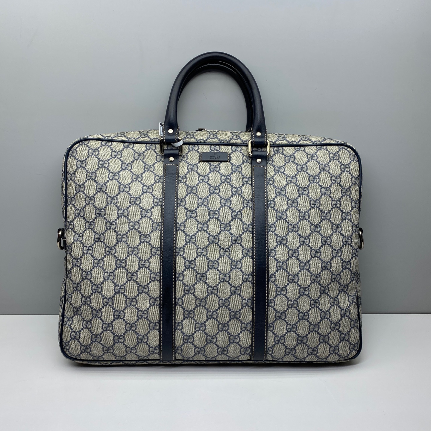95新 GUCCI/古驰 97新2955经典老花拼皮男士公文包 尺寸40x30x6