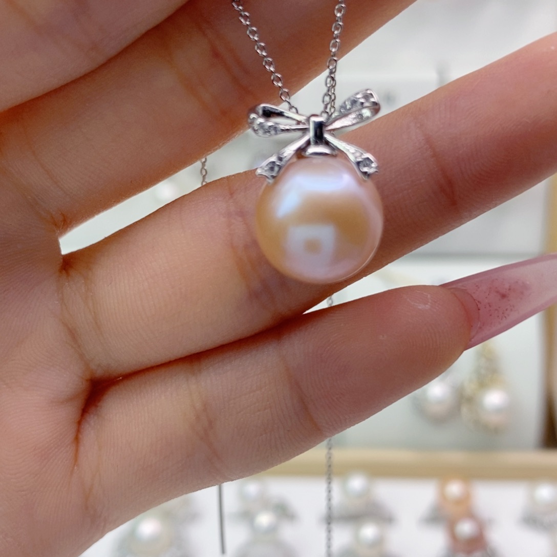 淡水珍珠银S925镶嵌颈饰