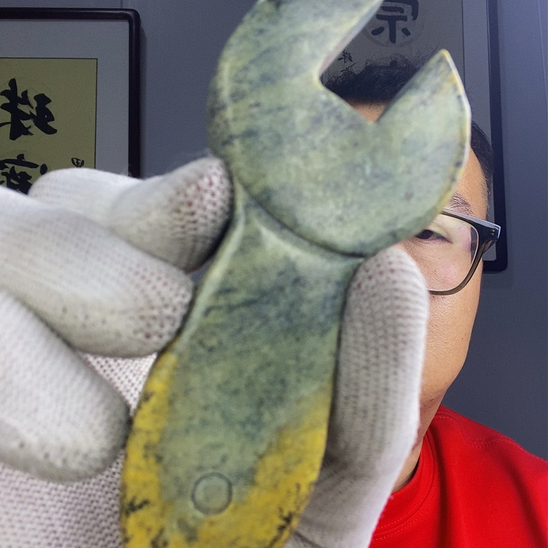 岫岩河磨玉（透闪石质玉）手把未镶嵌