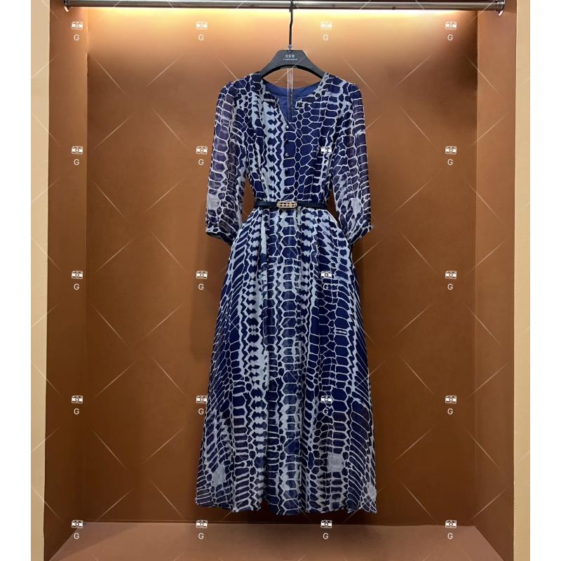春夏丨设计师轻奢法式印花女士连衣裙 GS-56038