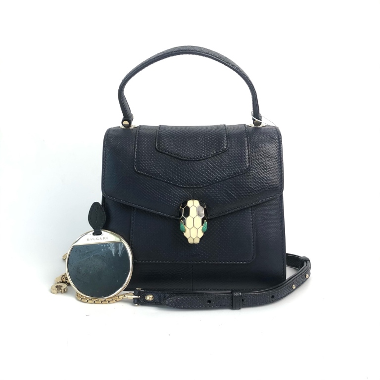 95新 BVLGARI/宝格丽 安洁利严选宝格丽蛇头风琴手提包 WHL15249H