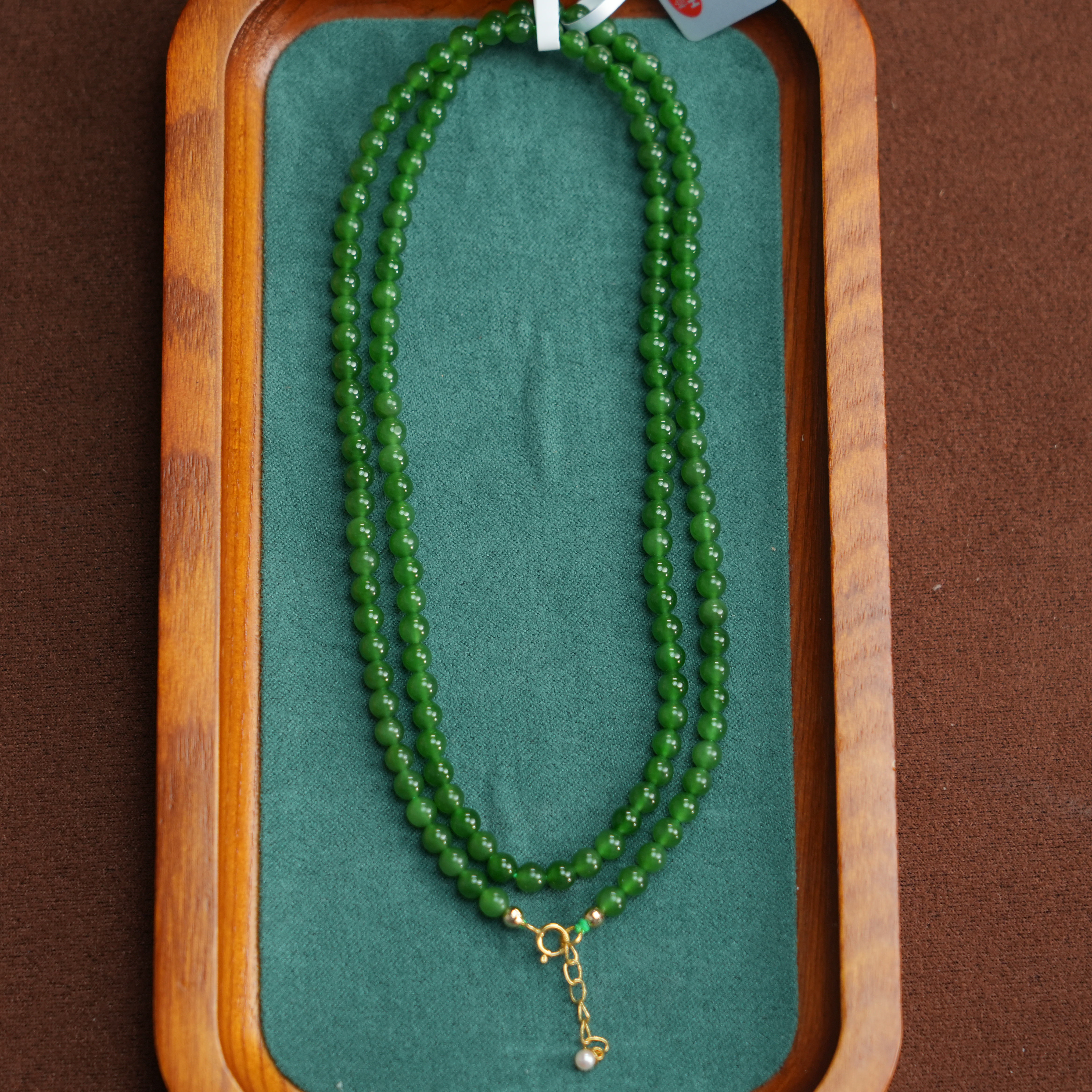 【老杨夫妇和田玉】18K和田玉项链 TCBY034