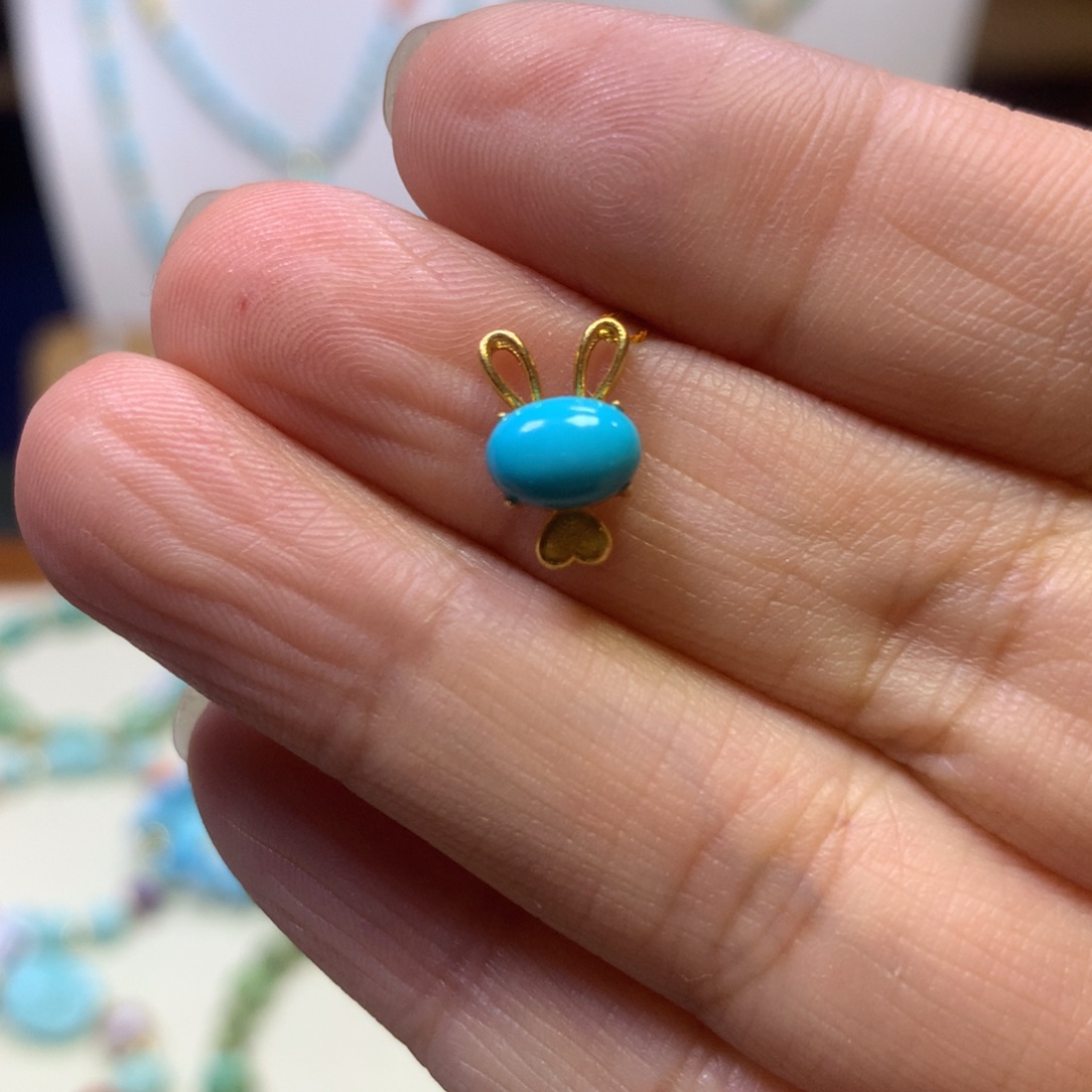 绿松石18K金镶嵌配饰